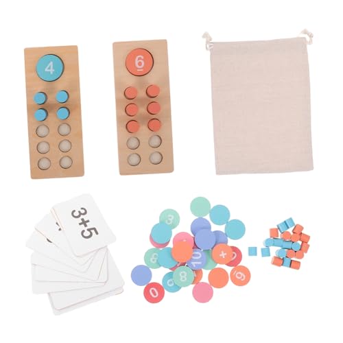 BESTonZON Montessori Mathe Holz Zählrahmen mit Bunten Perlen Pädagogisches Rechenspiel für Addition Subtraktion Vielseitig für Vorschule und Homeschool Lernaktivitäten von BESTonZON