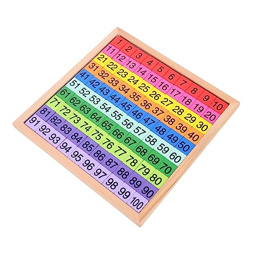 BESTonZON Montessori Pädagogisches Holz Mathe Brett aus Buchenholz Farbiges Zahlenbrett Interaktives Lernspielzeug für Vorschulkinder Trainiert Hand Gehirn Koordination Kompakt und Robust von BESTonZON