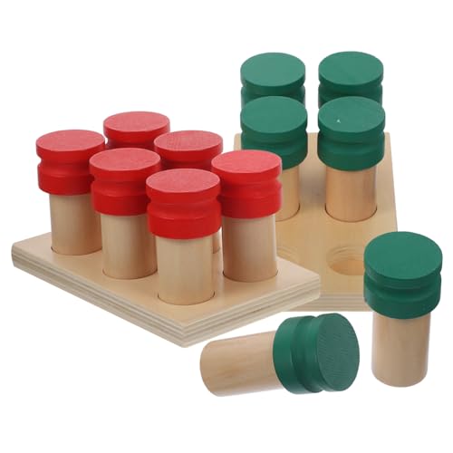 BESTonZON Montessori für Junge Mädchen und Kleinkinder Tragbare Holz sinnesbox zur Kreativität und Vorstellungskraft Sicheres Lernspielzeug Ab Monaten Kompakt und Langlebig von BESTonZON