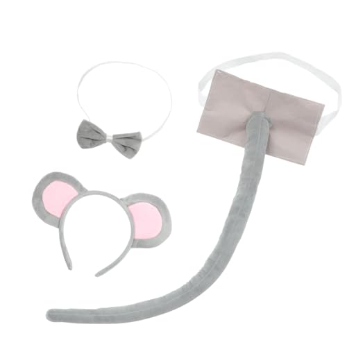 BESTonZON Mouse Kostüm Set Teilig mit Stirnband Schleife und Filzschwanz Weiches Halloween und Karneval Party Zubehör für Erwachsene Süßes Cosplay Zubehör für Geburtstagsfeiern BESTonZON Mouse Kostüm Set Teilig mit Stirnband Schleife und Filzschwanz Weiches Halloween und Karneval Party Zubehör für Erwachsene Süßes Cosplay Zubehör für Geburtstagsfeiern von BESTonZON