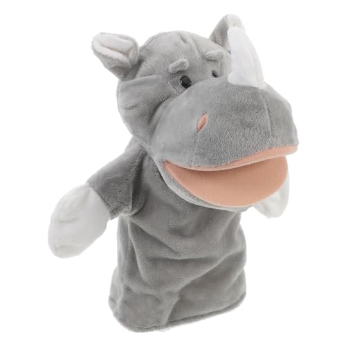 BESTonZON Nashorn Handpuppe Stofftierpuppen Dekoratives Handpuppenspielzeug Plüschspielzeug Handpuppe Tierspielzeug Plüsch Stofftier Plüschhandpuppen Tierhandpuppen Pp Baumwolle von BESTonZON