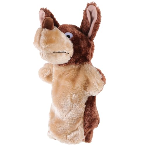 BESTonZON Niedliche Wolf Handpuppe aus Baumwolle Weiches Tier Handpuppenspielzeug für Interaktives Puppenspiel Motorik Kommunikation und Fantasievollem Geschichtenerzählen von BESTonZON