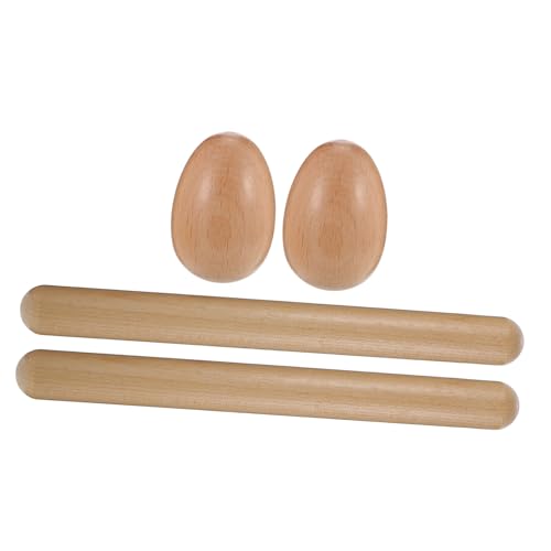 BESTonZON Orff Percussion Holz Rhythm Sticks und Egg Shaker Musikinstrumente für Kleinkinder Kindergarten Schule Kreative Musikalische Früherziehung von BESTonZON