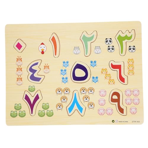 BESTonZON Pädagogisches Arabisches Zahlen Puzzle Holzspielzeug für Große Bausteine zur Kognitiver Fähigkeiten Hand Auge koordination und Logischem Denken Geeignet für Vorschulkinder und von BESTonZON