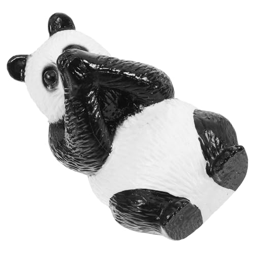 BESTonZON Panda-Modell Panda-Ornamente Spielzeugtiere Panda-Statue Tierstatue Kleine Terrarienfigur Kleines Panda-Ornament Roter Panda Für Nutztiere Mini Bärenfigur Black Plastik von BESTonZON