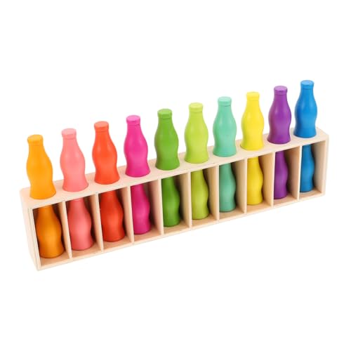 BESTonZON Holz-farbsortierspielzeug Lernspiel Für Kleinkinder Entwickelt Kognitive Fähigkeiten Und Feinmotorik Indoor Und Outdoor Spiel Natürliche Farb Und Formsortierung von BESTonZON