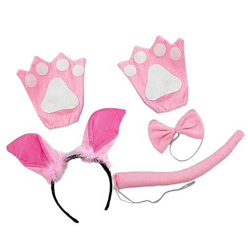 BESTonZON Pig Kostüm Set mit Schweineohren Haarreif Schweif und Schleife Weiches Langlebiges Cosplay Zubehör für Karneval Kindergeburtstag und Theateraufführungen BESTonZON Pig Kostüm Set mit Schweineohren Haarreif Schweif und Schleife Weiches Langlebiges Cosplay Zubehör für Karneval Kindergeburtstag und Theateraufführungen von BESTonZON