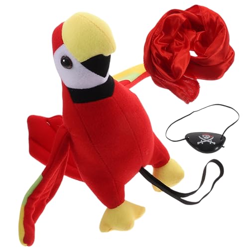 BESTonZON Piraten Kostüm Set mit Augenbinde Bandana und Plüschpapagei Teiliges Zubehör für Halloween Karneval und Kostümpartys für Kreative Verkleidungen von BESTonZON