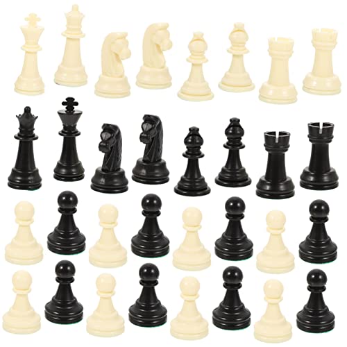 BESTonZON Plastische Schachfiguren Ersatzset aus Robustem Kunststoff Königshöhe Bruchsicher und Langlebig Geeignet für Internationale Schachspiele und Spielersatz ohne Schachbrett von BESTonZON