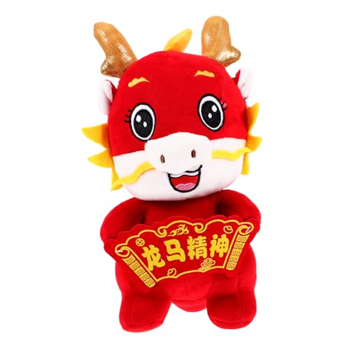 BESTonZON Plüsch Drache Kuscheltier Chinesisches Neujahr Stofftier Glücksbringer Cartoon Drachenmaskottchen Dekoration für Familie von BESTonZON