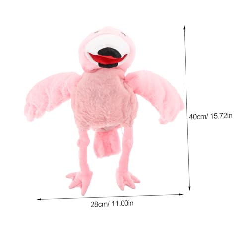 BESTonZON Plüsch Flamingo Handpuppe für Erwachsene Weiches Cartoon Handspielzeug Interaktive Erzählpuppe für Frühe Bildung und Fantasievolles Rollenspiel von BESTonZON