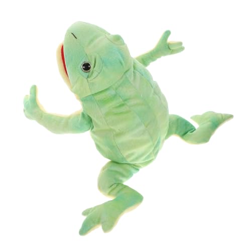 BESTonZON Plüsch Frosch Handpuppe für Interaktives Rollenspiel Lernspielzeug Hand Auge Koordination und Kreativität Kuscheliges Tierhandpuppen für Kindergarten und Zuhause von BESTonZON