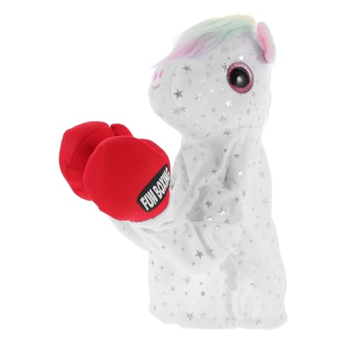 BESTonZON Plüsch Handpuppe Boxen Einhorn mit Soundeffekt Interaktives Eltern Junge Mädchen Weiches Leichtes Tier Handspielzeug für Drinnen und Draußen Pädagogisch und Unterhaltsam von BESTonZON