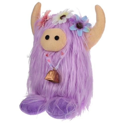 BESTonZON Plüsch Kuh Dekofigur Kuscheltier Highland Rind mit Sonnenblumen Motiv Weiches Stofftier für Erwachsene Niedliche Bauernhof Dekoration BESTonZON Plüsch Kuh Dekofigur Kuscheltier Highland Rind mit Sonnenblumen Motiv Weiches Stofftier für Erwachsene Niedliche Bauernhof Dekoration von BESTonZON