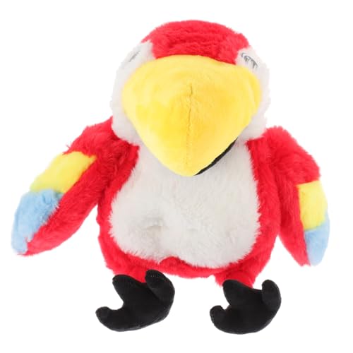 BESTonZON Plüsch Papagei Handpuppe Interaktives Kuscheltier Vogelspielzeug Simulation Vogel Modell Weiches Stofftier für Rollenspiel und Geschichtenerzählen von BESTonZON