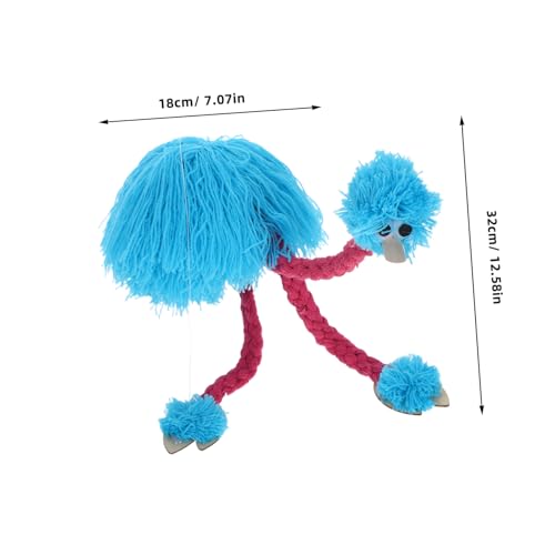 BESTonZON Plüsch Strauß Marionette aus Hochwertigem Pine Holz und Weichem Material Bewegliches Fadenspielzeug für Interaktives Spiel und Theaterspielzeug Fördert Fingerfertigkeit und von BESTonZON