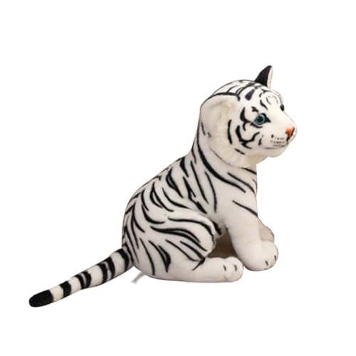 BESTonZON Plüsch Tiger Weiß Kuscheltier Realistische Tierform Kinderzimmer Dekoration für Jungen Mädchen von BESTonZON