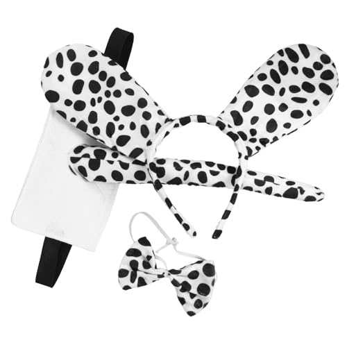 BESTonZON Plüsch haarreif set mit Dalmatiner hundearohr und Schleife Kuscheliges Kostüm accessoire für Damen für Cosplay Halloween Mottoparty und Karneval BESTonZON Plüsch haarreif set mit Dalmatiner hundearohr und Schleife Kuscheliges Kostüm accessoire für Damen für Cosplay Halloween Mottoparty und Karneval von BESTonZON