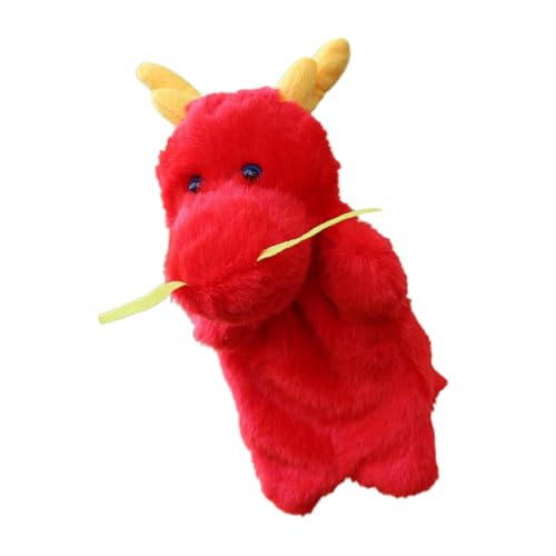 BESTonZON Plüsch-handpuppe Drache Interaktives Eltern-Kind- Tierisches Plüschtier Cartoon-tierpuppenspielzeug Plüschtier-handpuppen Tierische Plüsch-handpuppe Drachen Handpuppe Rot von BESTonZON