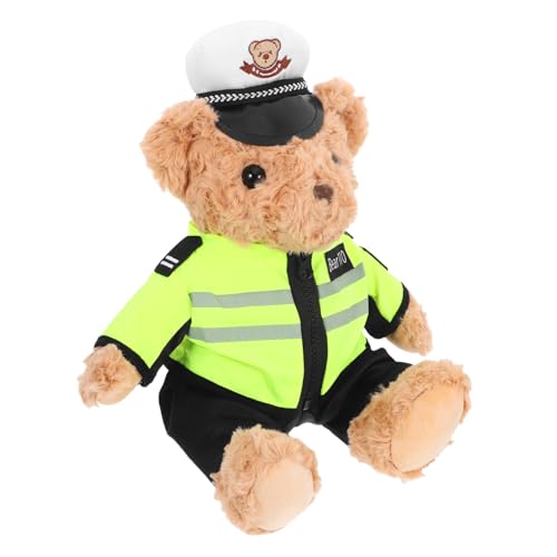 BESTonZON Plüschbär Polizei Stofftier Verkehrssicherheits mit Uniform Robust und Langlebig für Kindergeburtstage Lehrreich und Kreativ für Jungen und Mädchen von BESTonZON