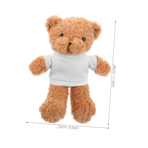 BESTonZON Plüschtier Kuschelig Weiches Stofftier mit Weißem T Shirt zum Selbstgestalten DIY Sublimation Babygeschenk Geburtstage Babypartys Weihnachten Dekoration für Sammler von BESTonZON