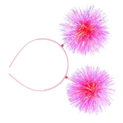 BESTonZON Pom Pom Stirnband für Frauen Bopper Kopfschmuck für Geburtstagsfeiern Karneval und Kostümpartys Kreatives Haaraccessoire von BESTonZON