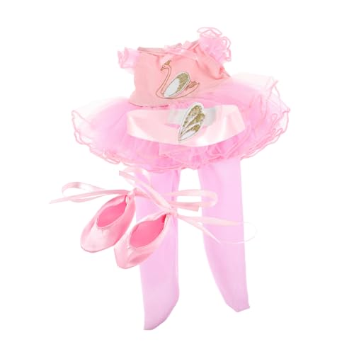 BESTonZON Puppen Ballettkostüm mit Tutu Tanzschuhen und Stirnband Puppenkleidung Ballerina Tanzoutfit für Rollenspiele und Geburtstagsgeschenke von BESTonZON