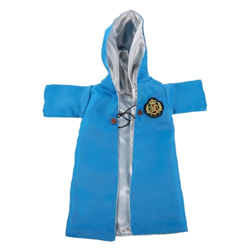 BESTonZON Puppen Zauberer Umhang Blau Mini Kapuzenmantel Kreatives Rollenspiel Zubehör Puppenkleidung für Fantasievolles und Soziales von BESTonZON