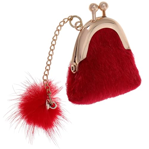 BESTonZON Puppen-schmuckbeutel Mini-Sachen Mini-puppentasche Puppenhaus-geldbörse Puppenhaustasche Puppenhaus-Ornament Mini-Tasche So Tun Als Ob Spiel Puppe Zubehör Minitaschen Rot Metall von BESTonZON