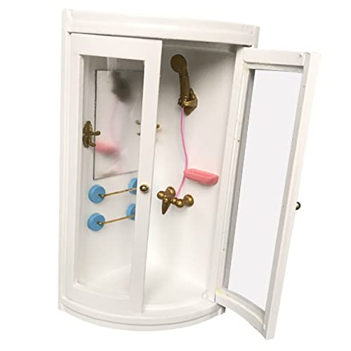 BESTonZON Puppenhaus Badezimmer Miniatur Für Kit Spielzeughäuser Spielplatz Kleine Auto Dekoration Wohnaccessoires Puppenhausmöbel Duschraum Kunsthandwerk Spielhaus Weißes PVC von BESTonZON