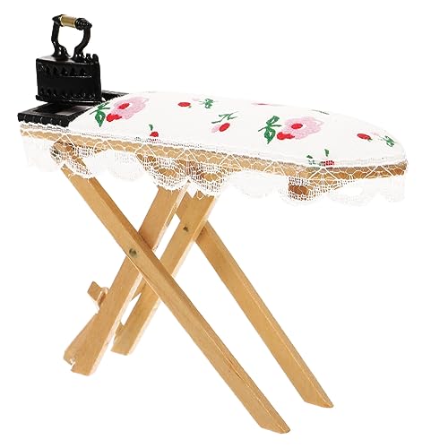 BESTonZON Puppenhaus Bügeleisen Bügelbrett Machen Sie es Mini-Essen Zubehör Miniaturen bastelzeug Miniatures Toys Eisentabletten Puppenhaus Miniatur Miniatur-Eisen Schwamm von BESTonZON