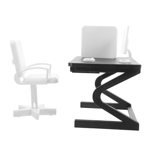 BESTonZON Puppenhaus Computertisch Möbel Laptop Kleine Dinge Mini Computer Simulation Desktop Computer Puppenhaustisch Mit Aufbewahrung So Tun Als Laptop Mini Sachen Für von BESTonZON