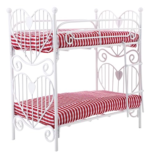 BESTonZON Puppenhaus Etagen Bett Etagenbett Puppenmöbel Puppenhausbett würfelunterlage LEDs Leuchtmittel bedsüre Kinderbett Mini-Möbelmodelle Puppenhaus mit Minibett Stoff BESTonZON Puppenhaus Etagen Bett Etagenbett Puppenmöbel Puppenhausbett würfelunterlage LEDs Leuchtmittel bedsüre Kinderbett Mini-Möbelmodelle Puppenhaus mit Minibett Stoff von BESTonZON