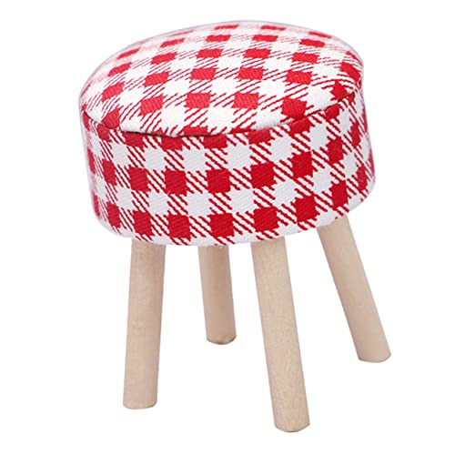 BESTonZON Puppenhaus Hocker Mini Figuren Mini-hocker Miniaturmöbel Interessante Mini-hausdekoration Zubehör Für Puppenhäuser Bausatz Schemel Rot Stoff BESTonZON Puppenhaus Hocker Mini Figuren Mini-hocker Miniaturmöbel Interessante Mini-hausdekoration Zubehör Für Puppenhäuser Bausatz Schemel Rot Stoff von BESTonZON