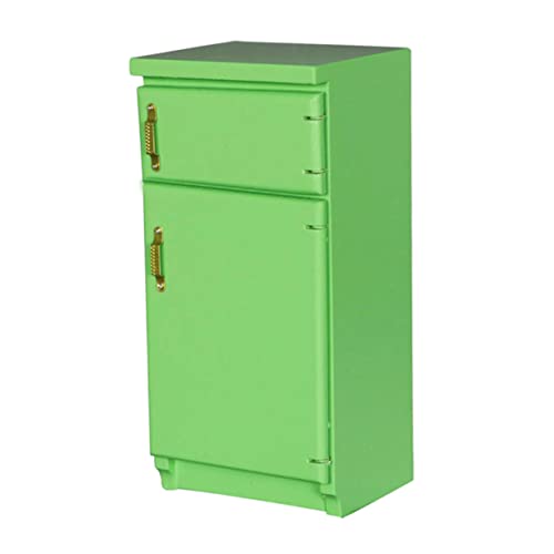 BESTonZON Puppenhaus Kühlschrank für kinderspielzeug mini kuhlschränke Toy mini-kühlschrank Puppenhausmöbel Stellen Sie Sich vor, zu Mini Möbel Holz Green von BESTonZON