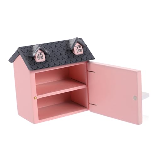 BESTonZON Puppenhaus Mini Möbel Modell Miniatur Bausatz Miniatur Häuser Wohnmobil Einrichtung Puppen Winzige Häuser Miniaturen Puppenhaus Familiendekor Mini Niedliche Kommode Rosa von BESTonZON