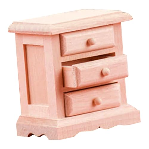 BESTonZON Doll House Miniature Holz Nachttisch Mit Miniaturmöbel Für Puppenhaus Dekoration Und Spielzeug von BESTonZON