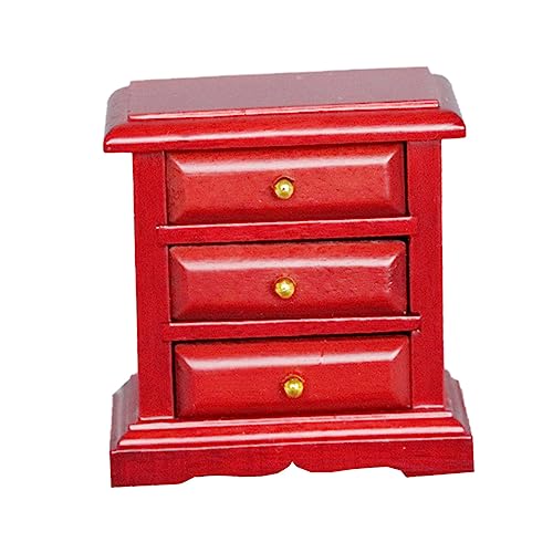 BESTonZON Puppenhaus Seitenschrank Miniatur Mini- winziges Zuhause Mini-Puppenhaus Puppenhauskommode für kinderspielzeug Bed Table Children Toys Puppenmöbel hölzern rot BESTonZON Puppenhaus Seitenschrank Miniatur Mini- winziges Zuhause Mini-Puppenhaus Puppenhauskommode für kinderspielzeug Bed Table Children Toys Puppenmöbel hölzern rot von BESTonZON