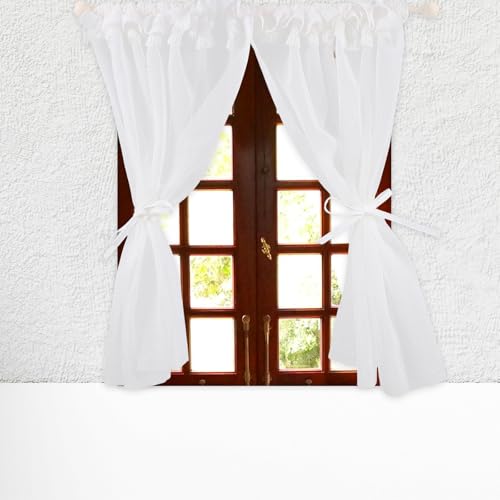 BESTonZON Puppenhaus-Vorhänge, Miniatur-Spitze, Puppenhaus-Zubehör, Bühne, Fensterdekoration, Miniatur-Vorhang, weißer Stoff von BESTonZON
