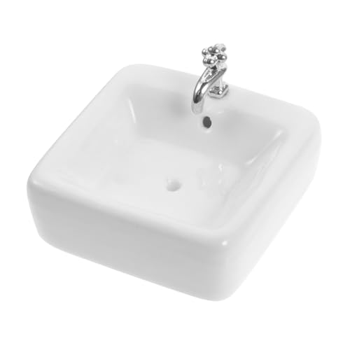 BESTonZON Dollhouse Miniatur Waschbecken Aus Praktisches Badezimmer Zubehör Für Puppenhäuser Stabiles Design Für Kreative Dekorationen Räume von BESTonZON