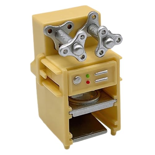 BESTonZON Puppenhaus Werbung Container Puppenhaus Simulieren Artikel Latte Ding Zubehör Miniatur Untertasse Puppen Technologie Retro Pretend Stuff Acryl Gelb von BESTonZON