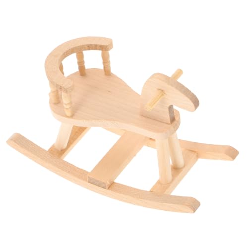 BESTonZON Puppenhausmöbel Und Zubehör Mini Puppenhaus Pferdestuhl Aus Holz Mini Schaukelpferd Aus Holz BESTonZON Puppenhausmöbel Und Zubehör Mini Puppenhaus Pferdestuhl Aus Holz Mini Schaukelpferd Aus Holz von BESTonZON