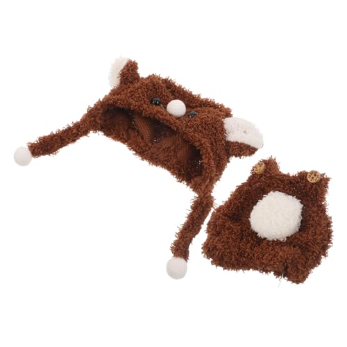 BESTonZON Puppenkleidung Bärenkostüm Braun Jumpsuit mit Kapuze Für Puppen Robustes Langlebiges Outfit Spielkleidung Zubehör von BESTonZON