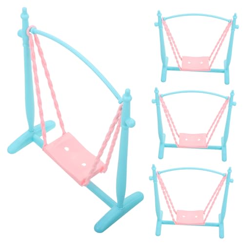 BESTonZON Puppenschaukel Zubehör Kindergarten Miniatur Minischaukel groß Schaukeln für kinderspielzeug interaktives Puppenaccessoires Plastik von BESTonZON
