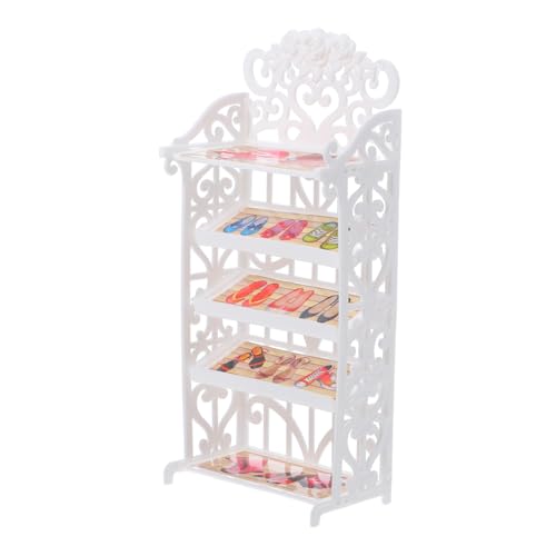 BESTonZON Mini-puppenschuhe Rack Puppe Decor Schuhe Schrank Spielzeug Für Miniatur Möbel Requisiten von BESTonZON