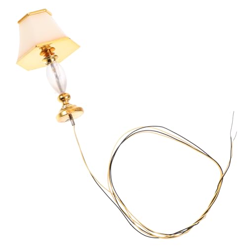 BESTonZON Puppenstuben-tischlampe Mädchen Puppenhochstuhl Dollhouse Decor Puppenstubenlampen Einrichtung Miniaturen Bücher Zubehör Für Babypuppen Märchengarten Plastik Golden von BESTonZON