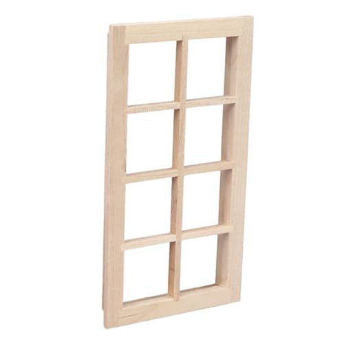 BESTonZON Puppenstubentüren Und -Fenster Puppenhaus-schlafzimmermöbel Miniaturen Mini-hausfenster Mini-fenstermodell Dekorationen Für Zuhause Miniaturmöbel Wohnkultur Hölzern Beige von BESTonZON