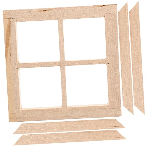 BESTonZON Puppenstubentüren und -Fenster Puppenhausfenster Hausmöbel Fee zappeln für kinderspielzeug Toys Mini-Möbelspielzeug 1:12 Haushaltsverzierung hölzern von BESTonZON