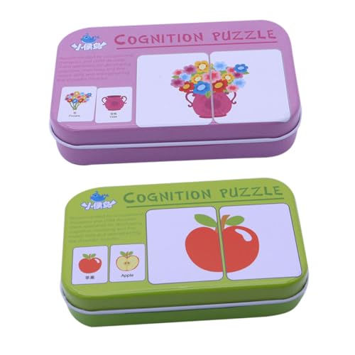 BESTonZON Puzzle Spiel Lernkarten für Kleinkinder Früherziehung Babyspielzeug mit Obst und Alltagsmotiven Sicheres Pädagogisches Zuordnungsspiel für Spielerisches Lernen und Eltern Junge von BESTonZON