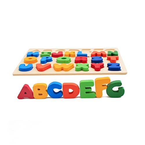 BESTonZON Alphabet-Puzzle puzzletisch Puzzles Holz Rätsel für Kleinkinder Rätsel für Kinder Puzzles für Kleinkinder 3 Jahre Buchstabenrätsel dreidimensional Spielzeug Hölzern von BESTonZON